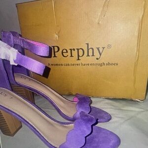 Perphy Women's Elegant Purple Heels